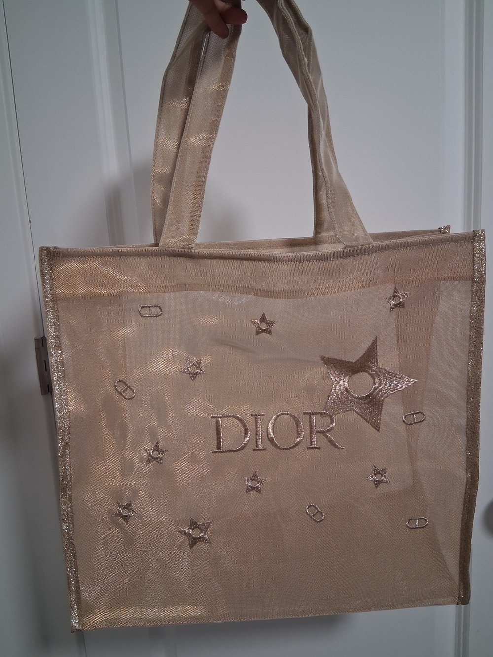 Gold Mesh Star Tote Bag